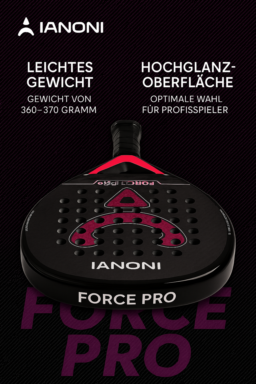 BOMBER PRO – Diamond 3K Carbon Padel-Schläger (38 mm / 360 g)