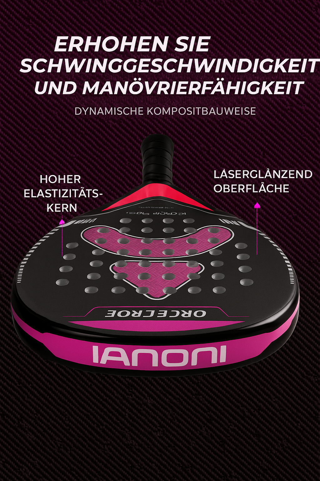BOMBER PRO – Diamond 3K Carbon Padel-Schläger (38 mm / 360 g)