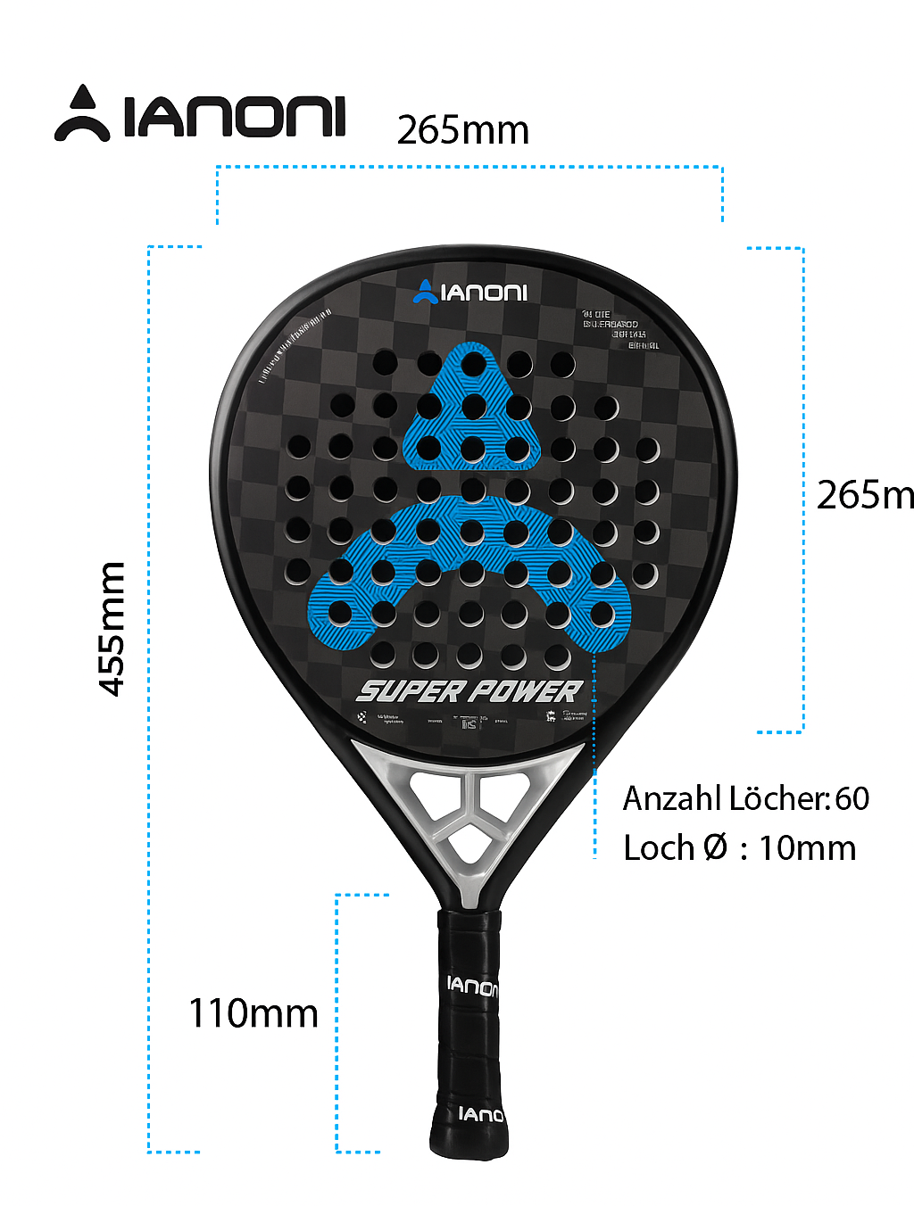 IANONI SUPER POWER 18K Carbon Padel Schläger
